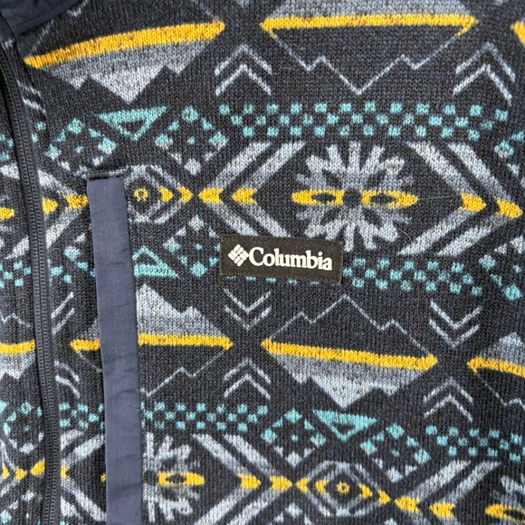 Columbia Men’s XXL Printed Fleece Quarter-Zip Pullover – Navy Geo Aztec - Picture 9 of 14